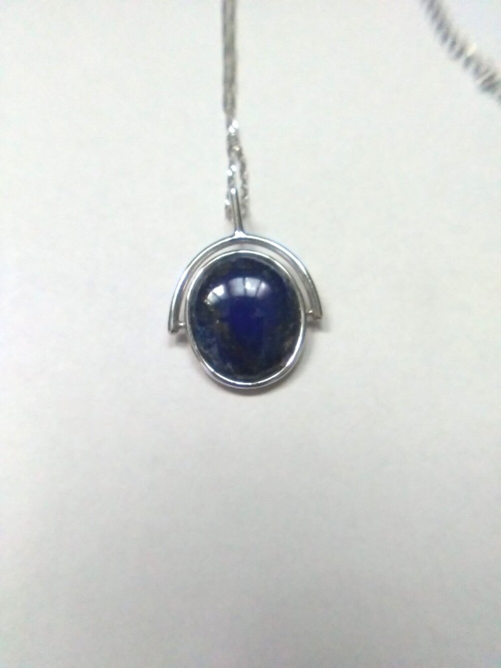 Lapis Silver Pendant w/ Chain